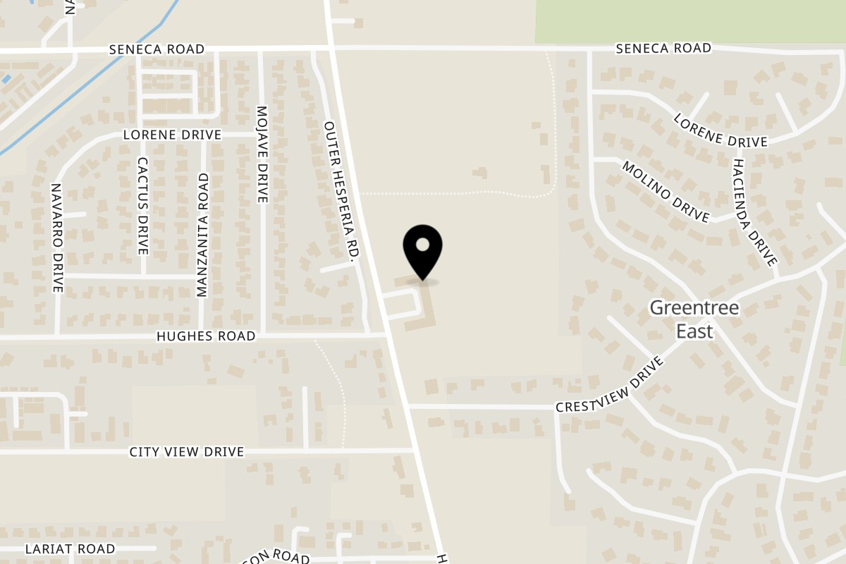 Map showing the location of Chela's y Carnitas on 14335 Hesperia Rd #104 in Victorville